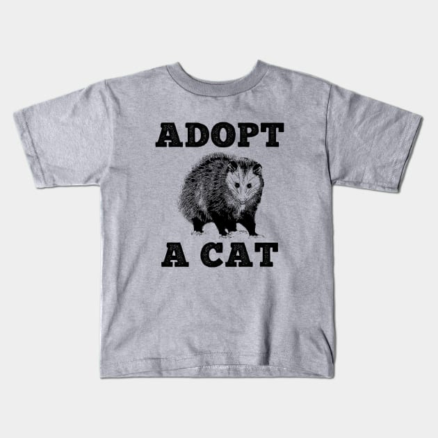 Adopt a Cat Funny Opossum Kids T-Shirt by giovanniiiii